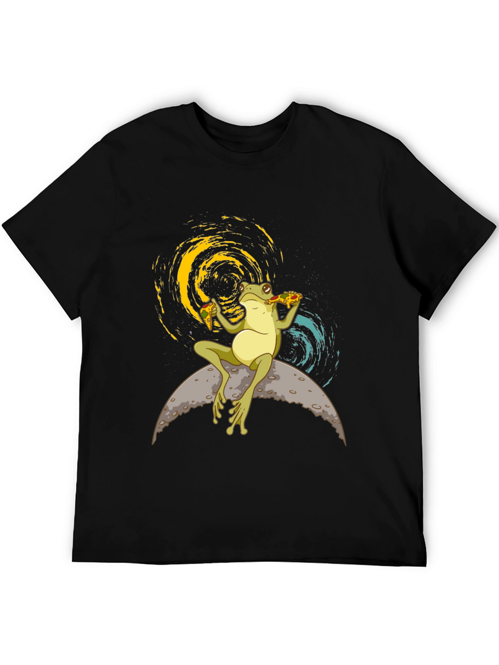Frog on the Moon Eating Pizza T-Shirt