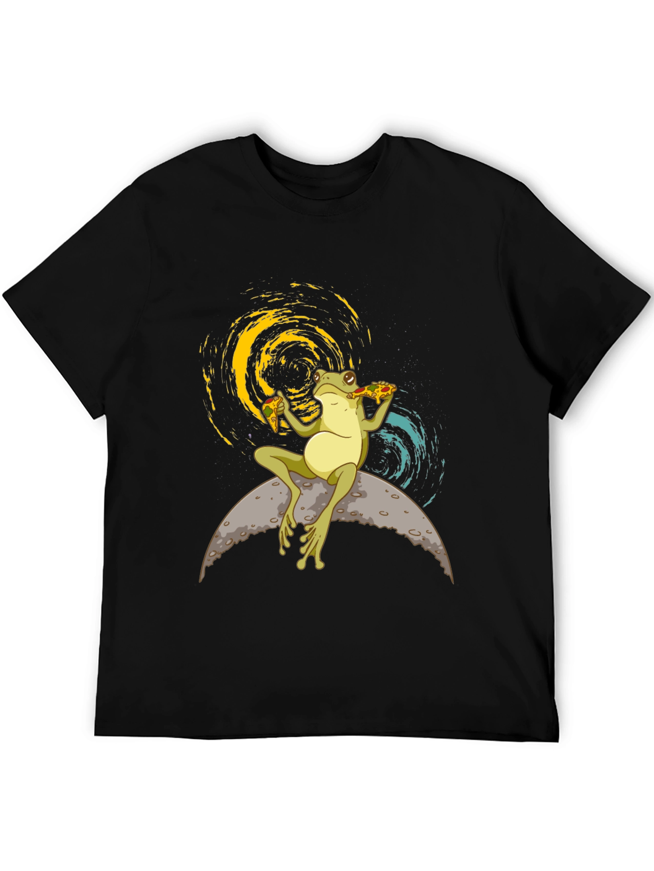 Frog on the Moon Eating Pizza T-Shirt