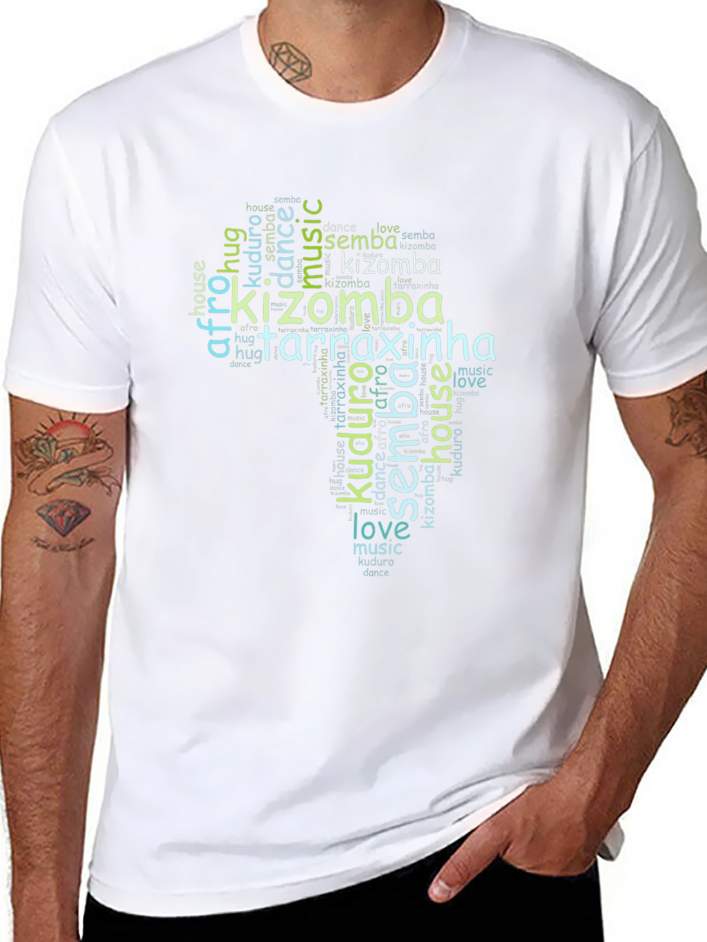 Kizomba Dance Music Word Art T-Shirt