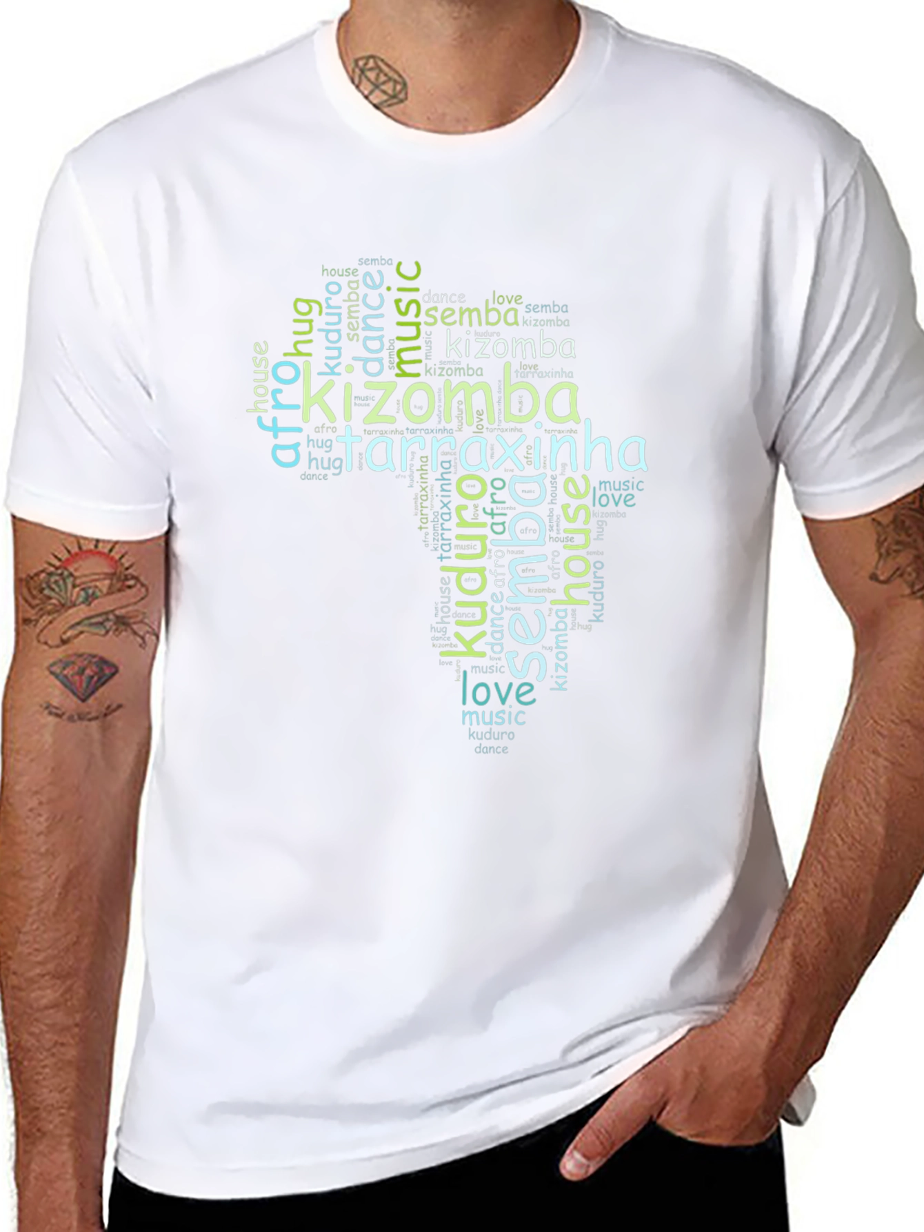 Kizomba Dance Music Word Art T-Shirt