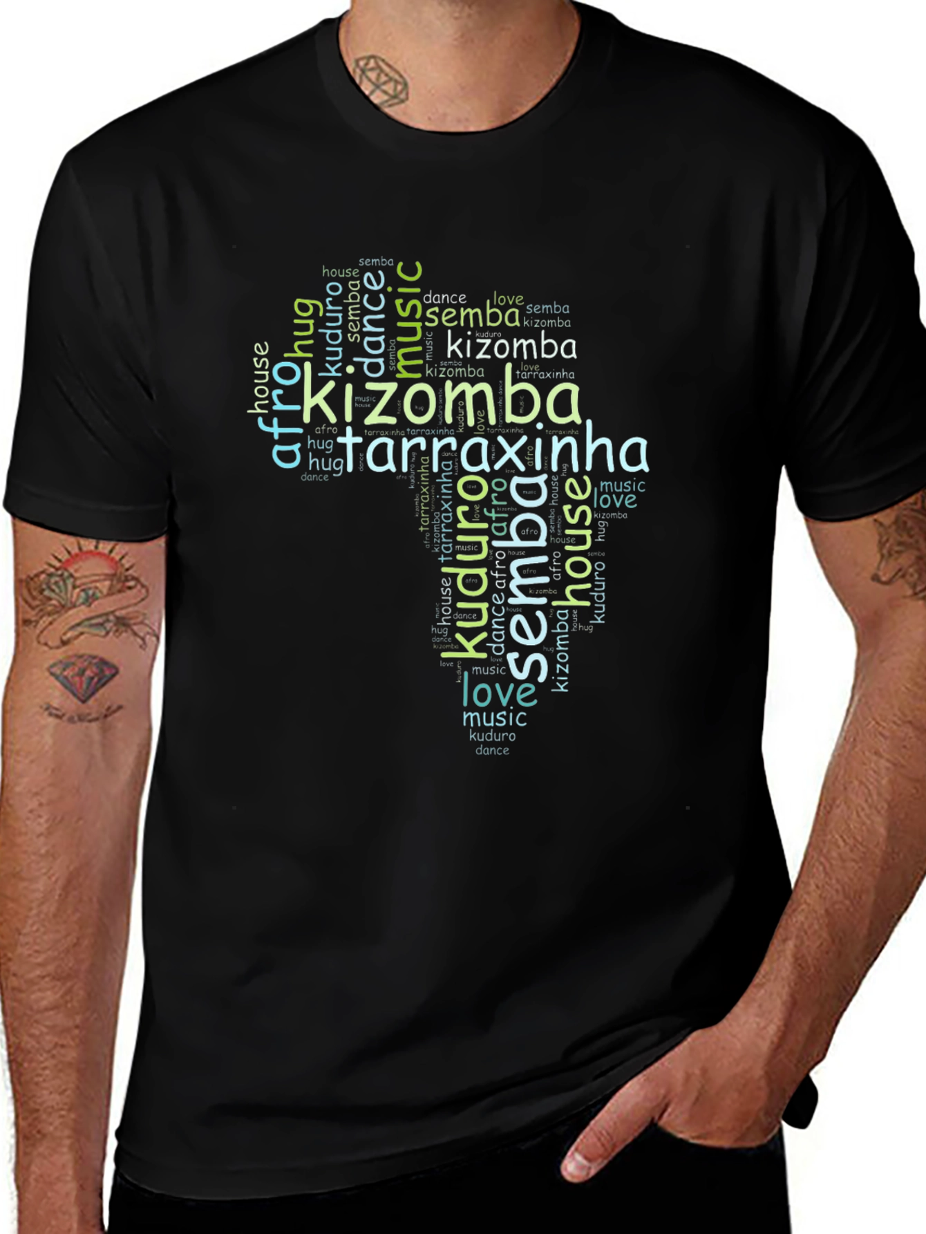 Kizomba Dance Music Word Art T-Shirt
