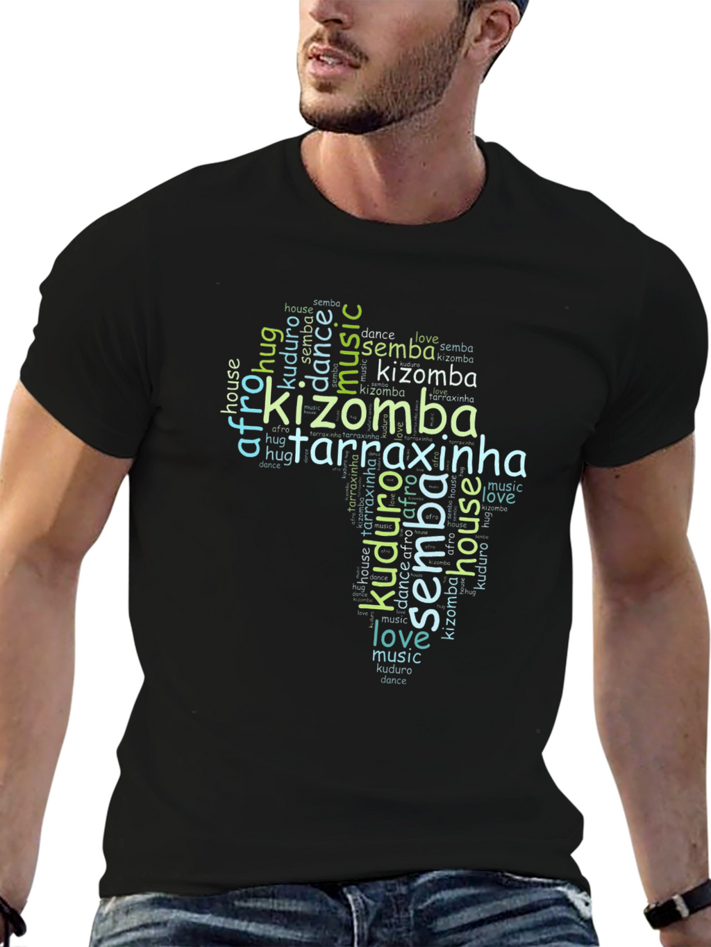 Kizomba Dance Music Word Art T-Shirt