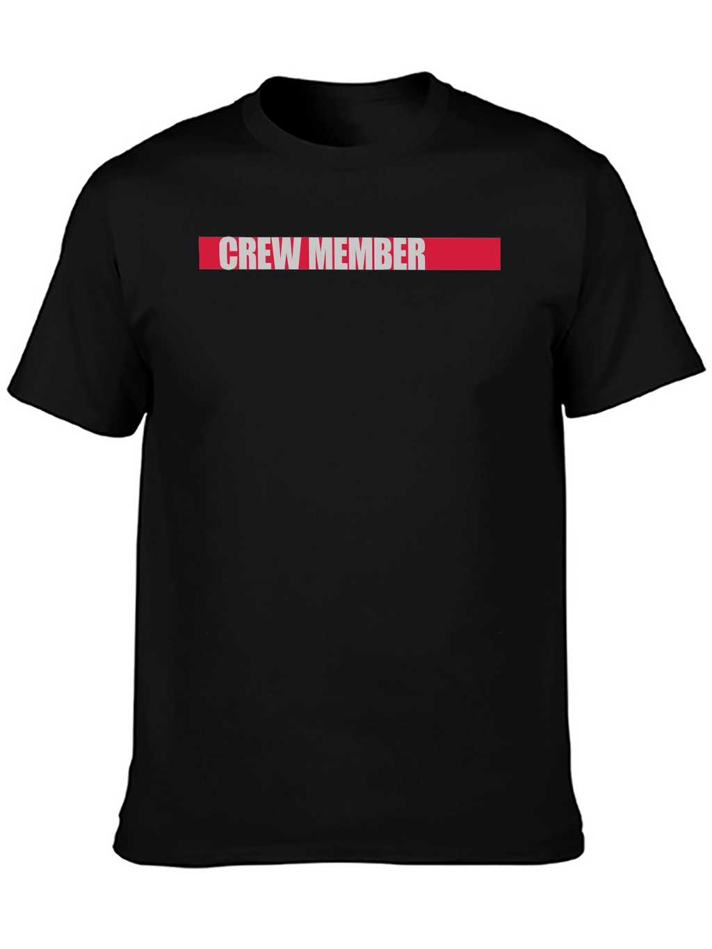 Crew Member Graphic Tee - Black Cotton Casual T-Shirt