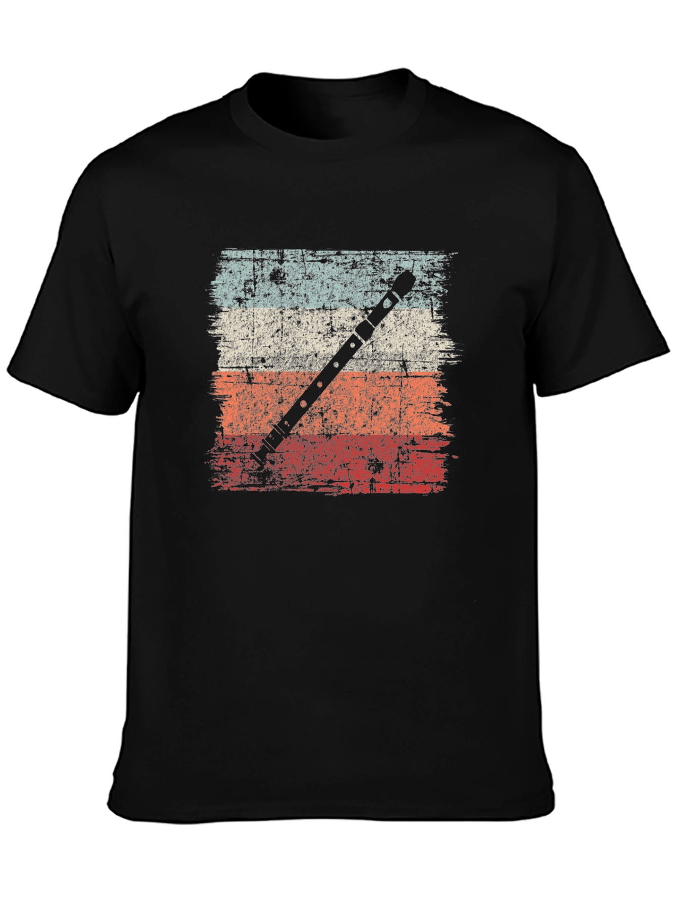 Retro Flute Player T-Shirt - Vintage Music Tee