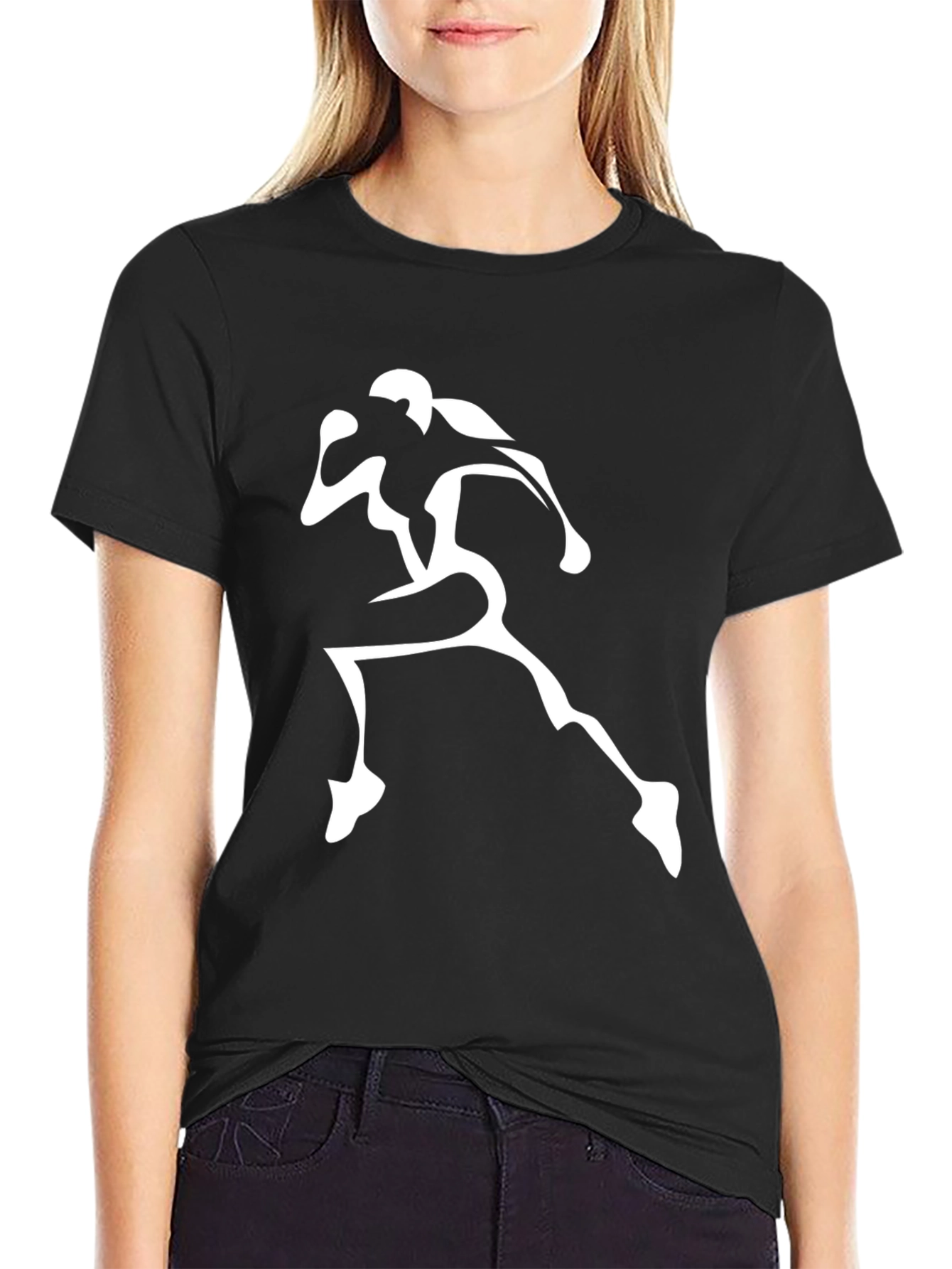 Mens Black Graphic Tee - Runner Design
