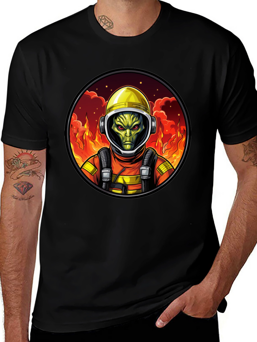 Alien Firefighter Graphic Tee