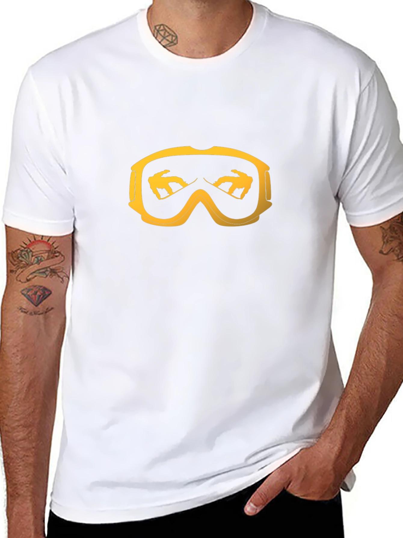 Snowboarder Goggles Graphic Tee - Black