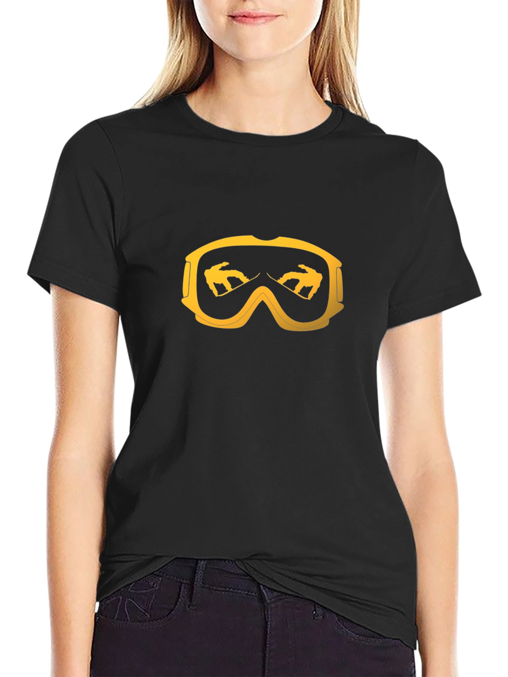 Snowboarder Goggles Graphic Tee - Black