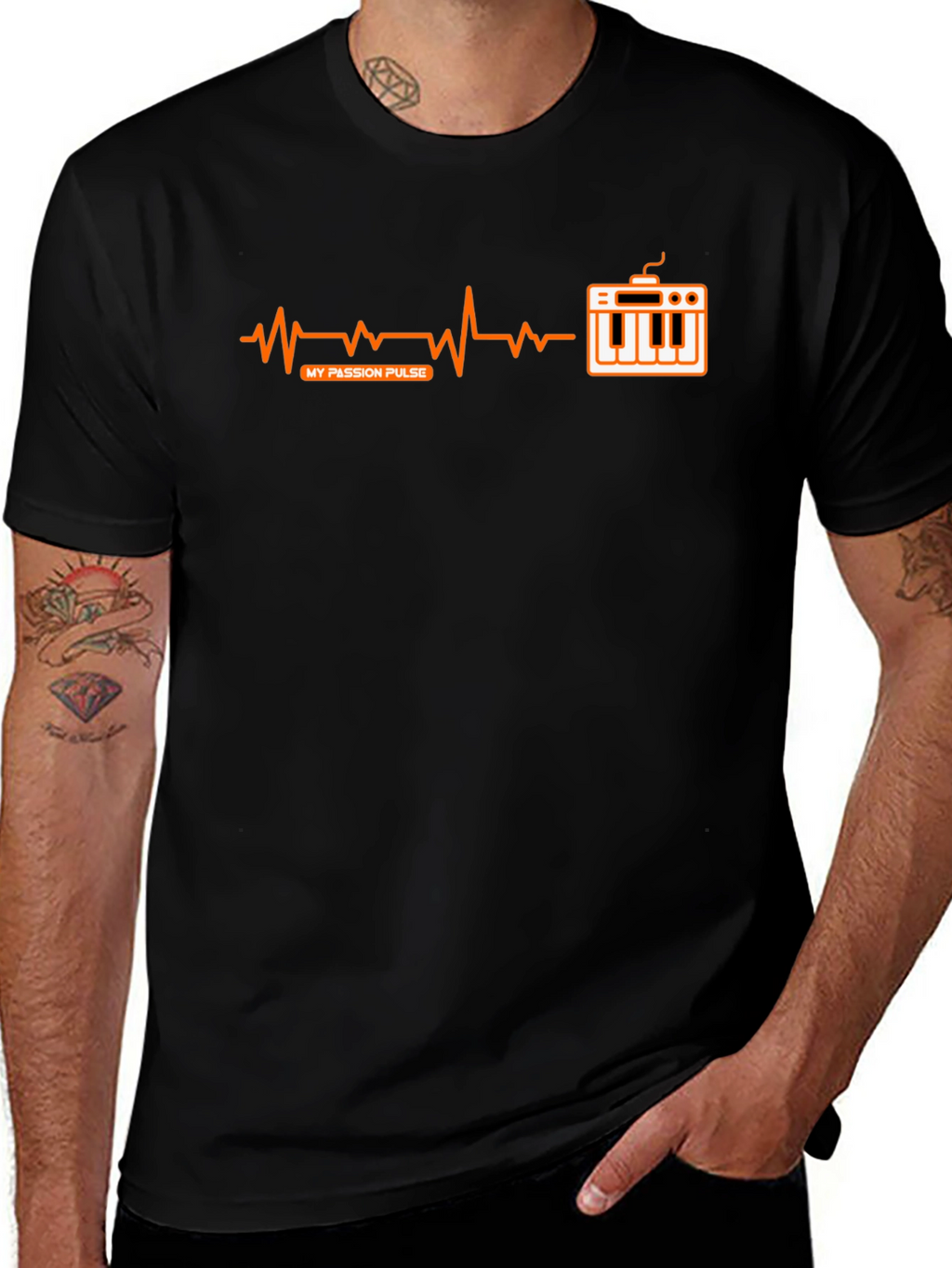 My Passion Pulse T-Shirt - Music Keyboard Heartbeat Design