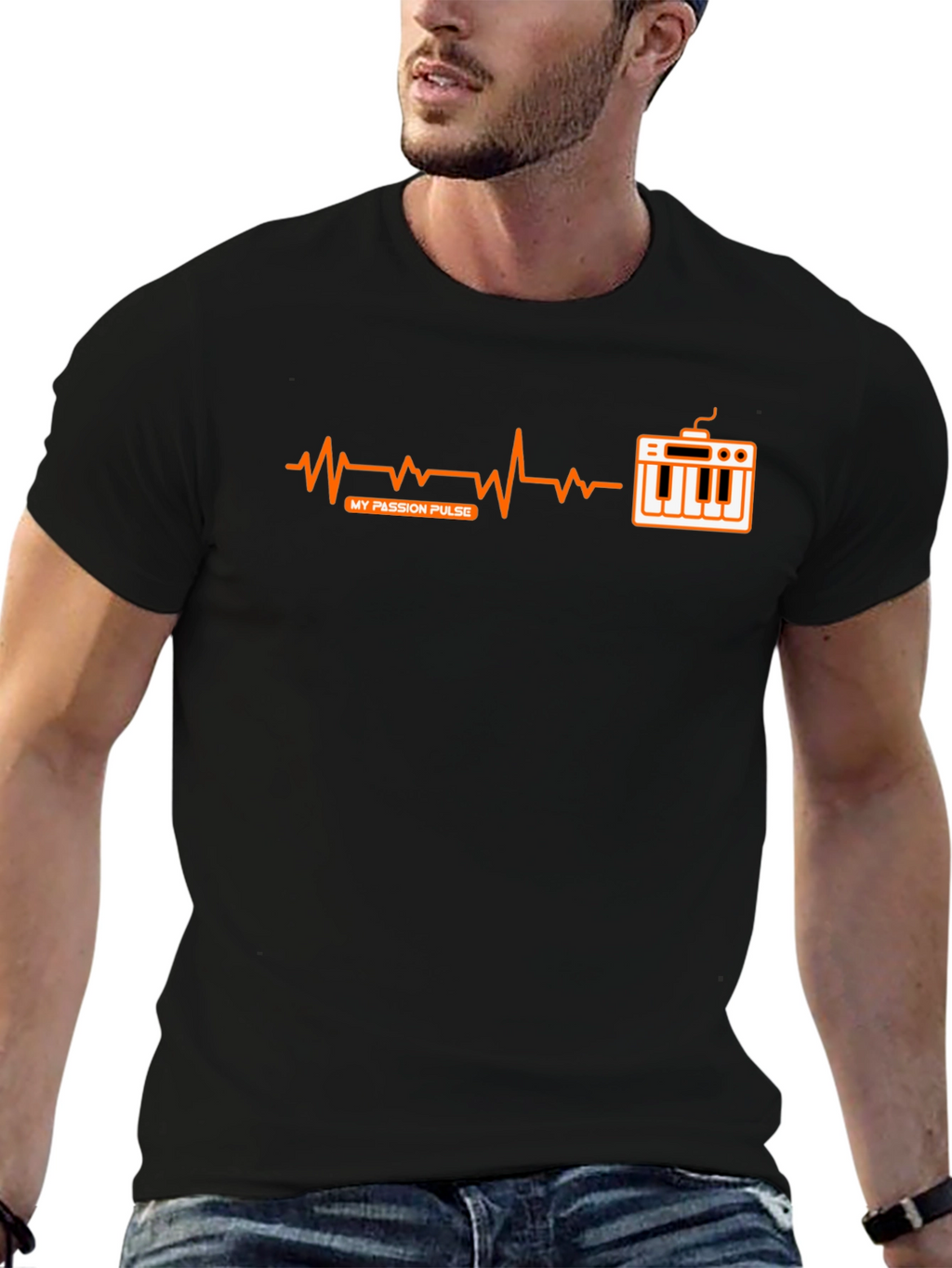 My Passion Pulse T-Shirt - Music Keyboard Heartbeat Design