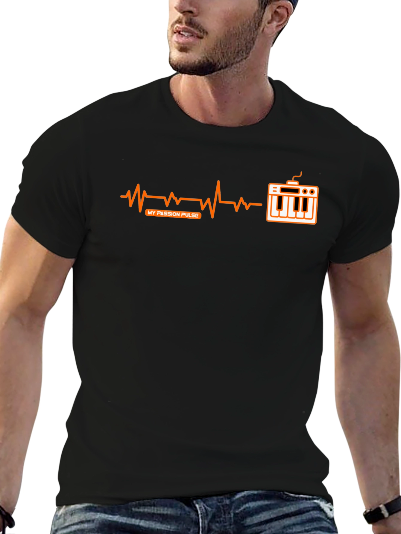 My Passion Pulse T-Shirt - Music Keyboard Heartbeat Design