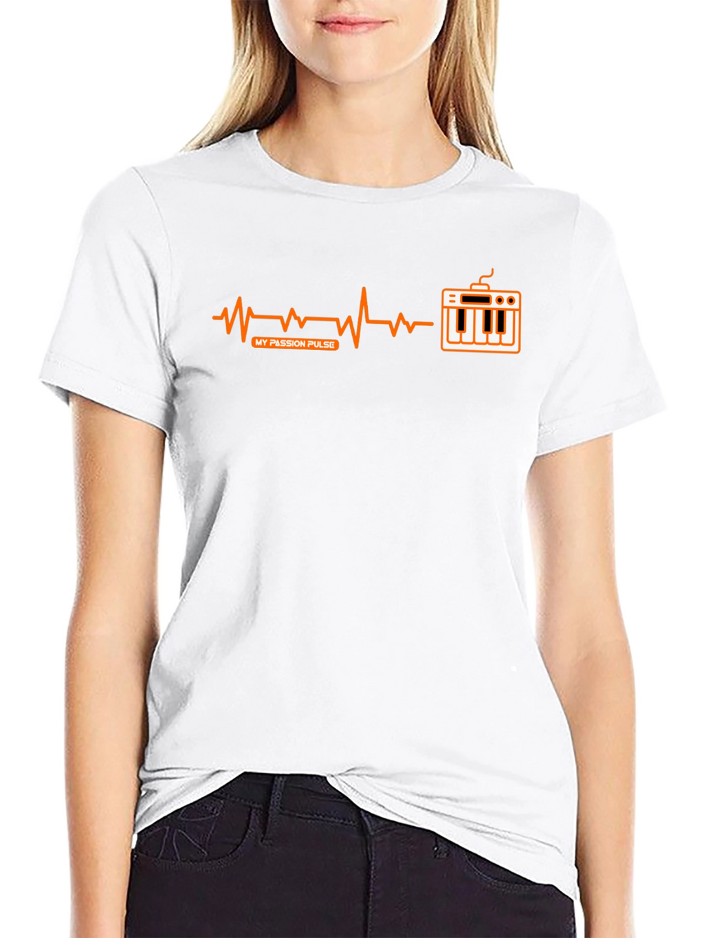 My Passion Pulse T-Shirt - Music Keyboard Heartbeat Design