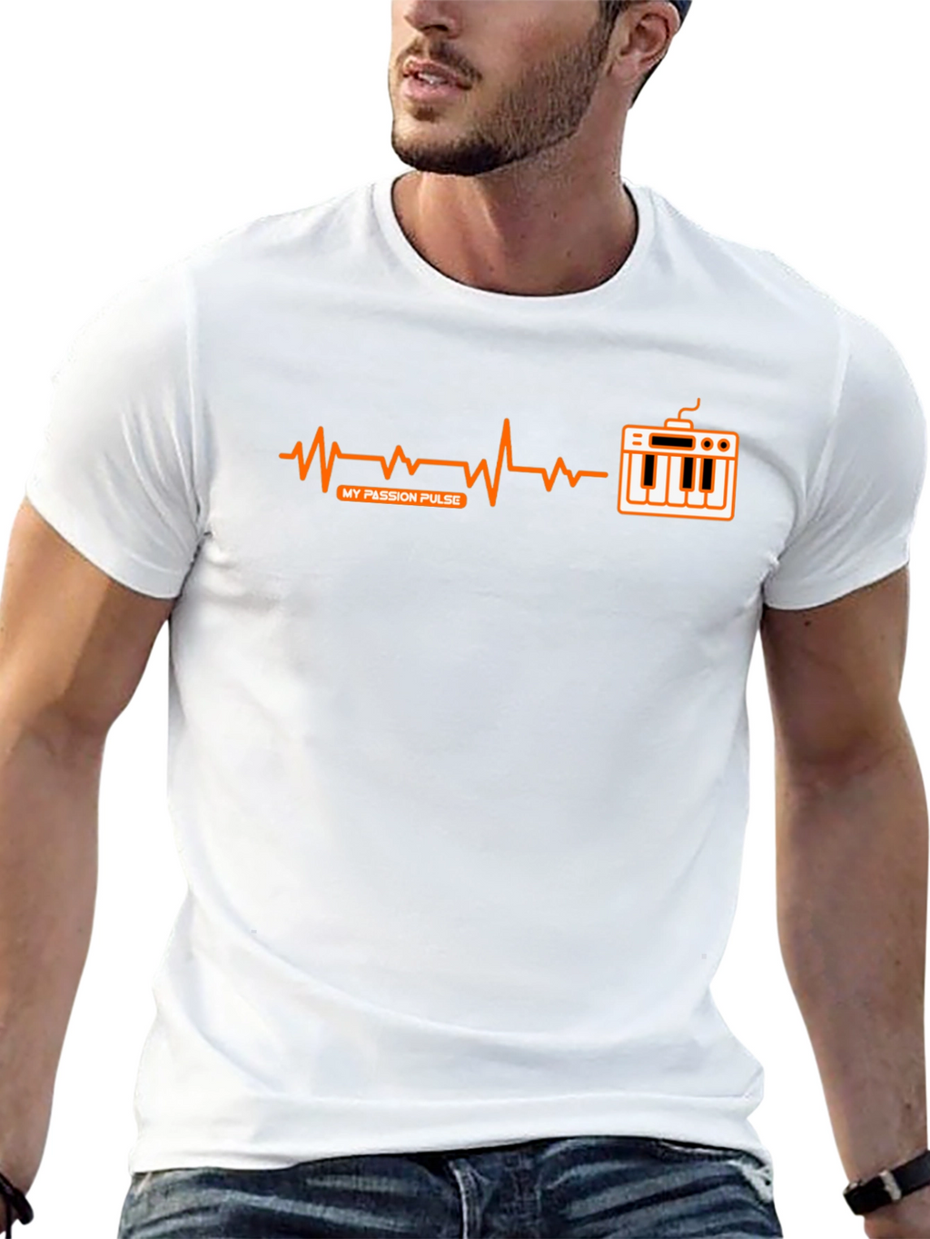My Passion Pulse T-Shirt - Music Keyboard Heartbeat Design