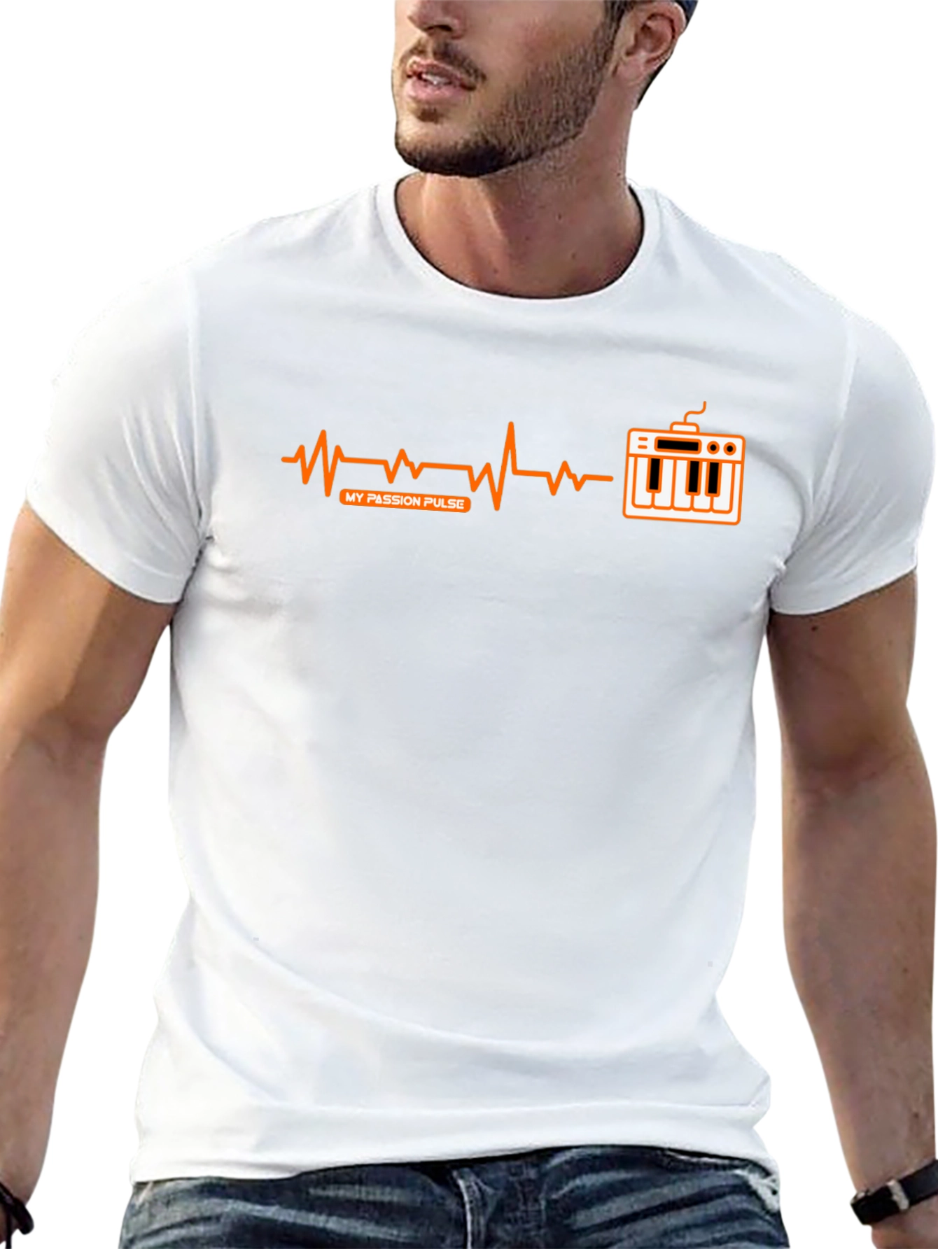 My Passion Pulse T-Shirt - Music Keyboard Heartbeat Design