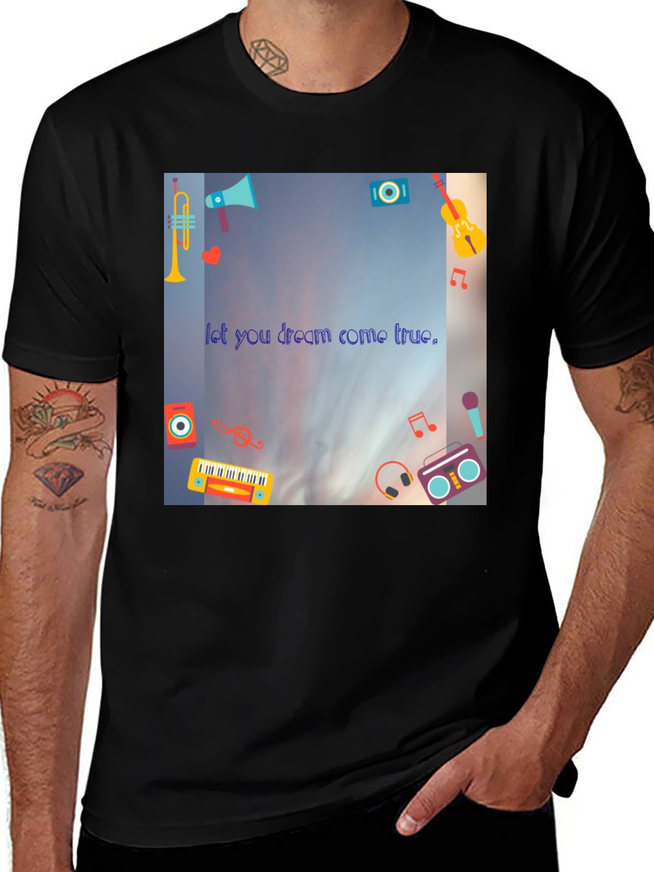 Dream Come True Black T-Shirt - Music Lovers Tee