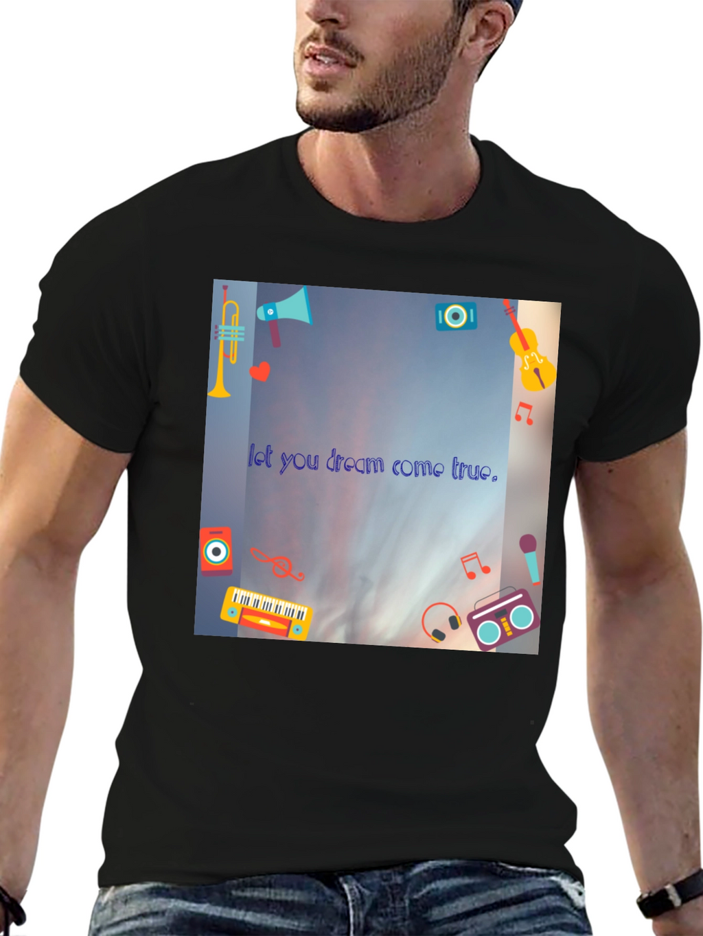 Dream Come True Black T-Shirt - Music Lovers Tee