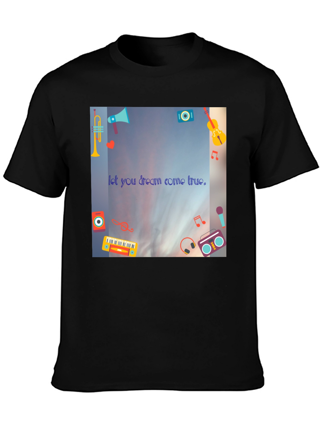Dream Come True Black T-Shirt - Music Lovers Tee