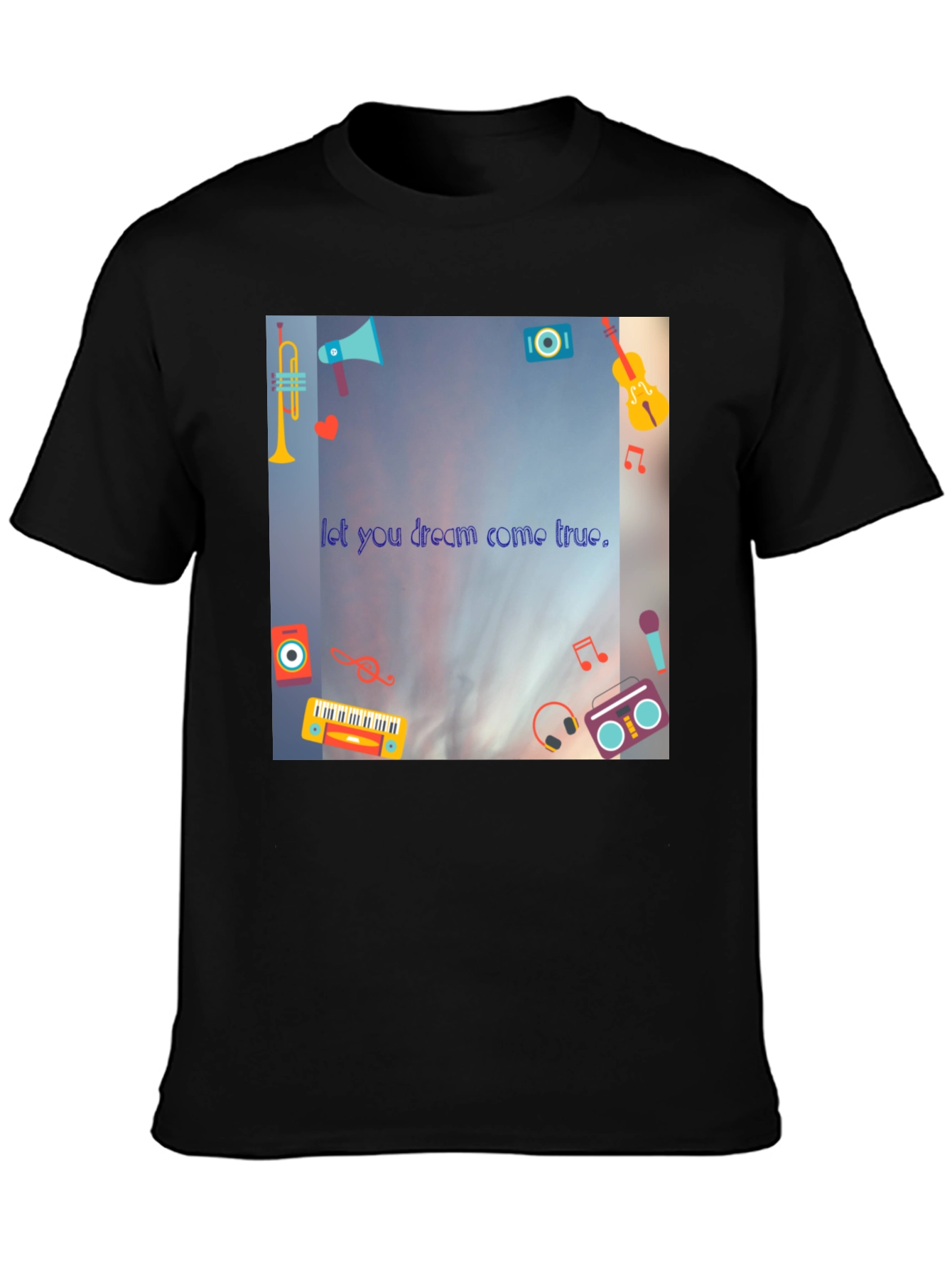 Dream Come True Black T-Shirt - Music Lovers Tee