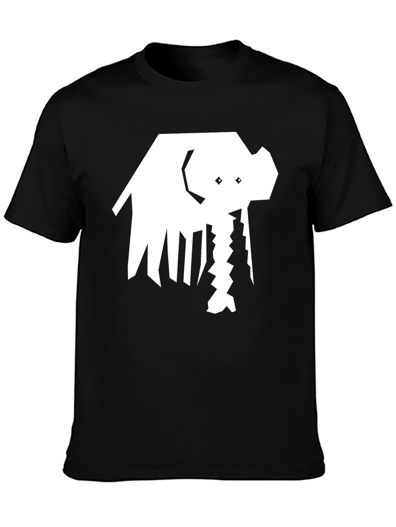 Abstract Elephant Graphic Black T-Shirt