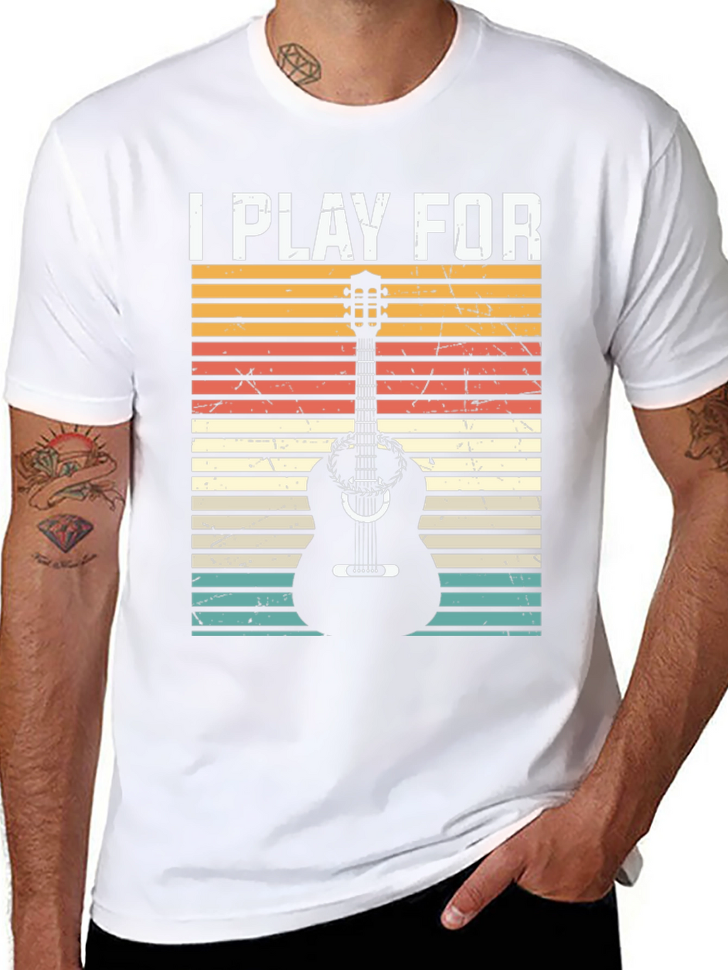 I Play For Guitar Player Black T-Shirt