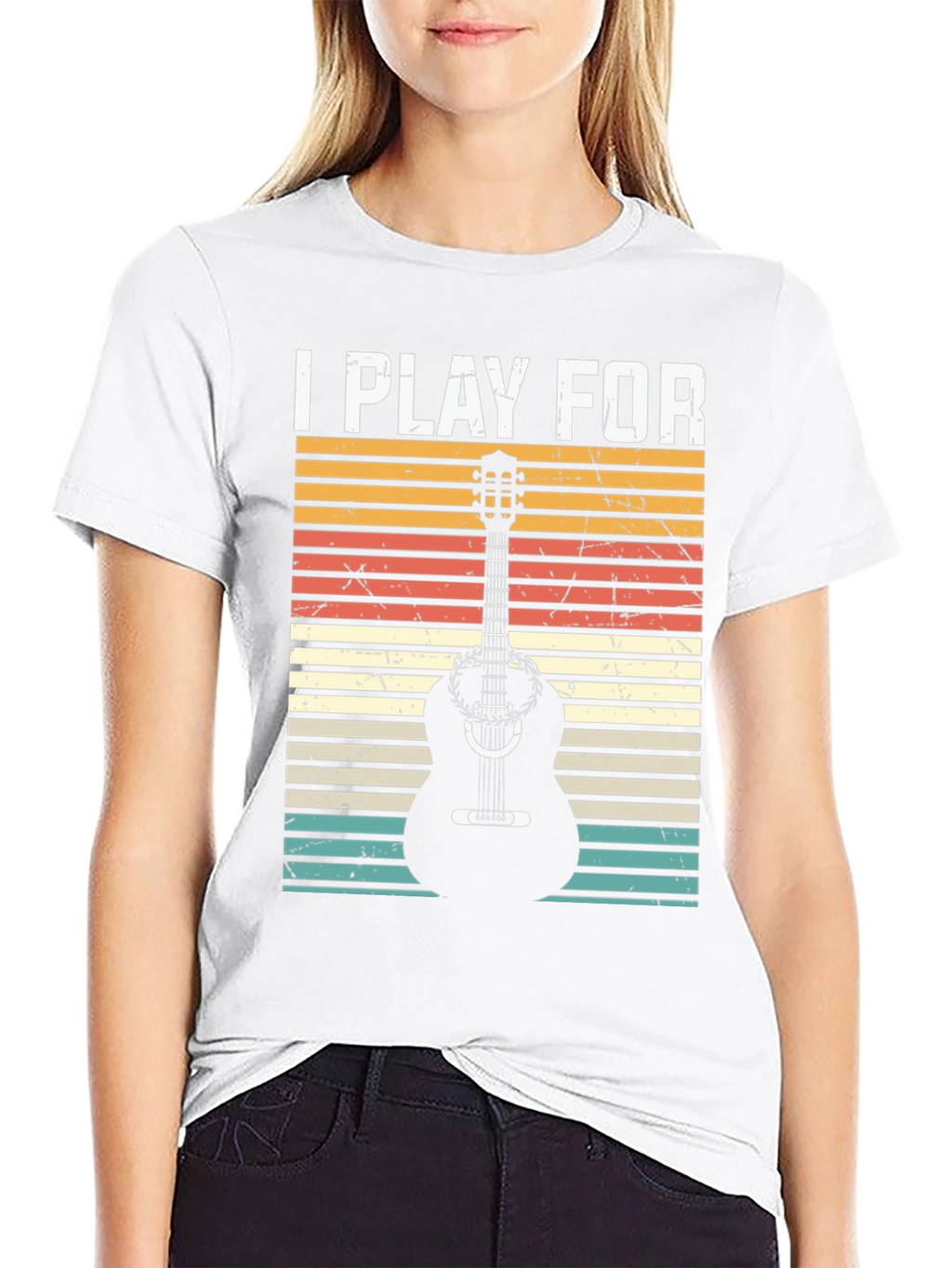 I Play For Guitar Player Black T-Shirt