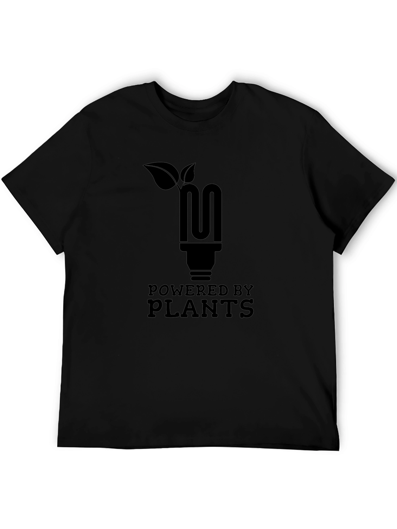 Powered by Plants T-Shirt - Black Eco-Friendly Tee