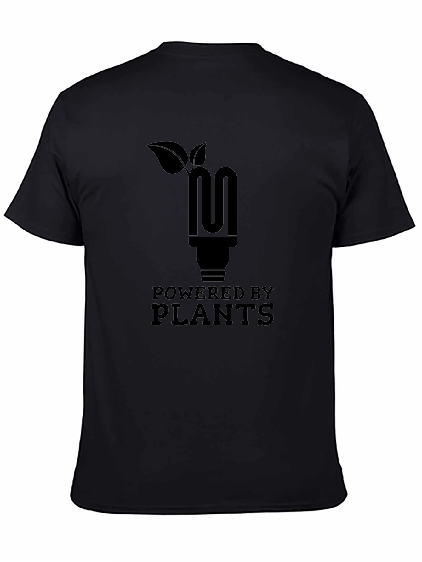 Powered by Plants T-Shirt - Black Eco-Friendly Tee