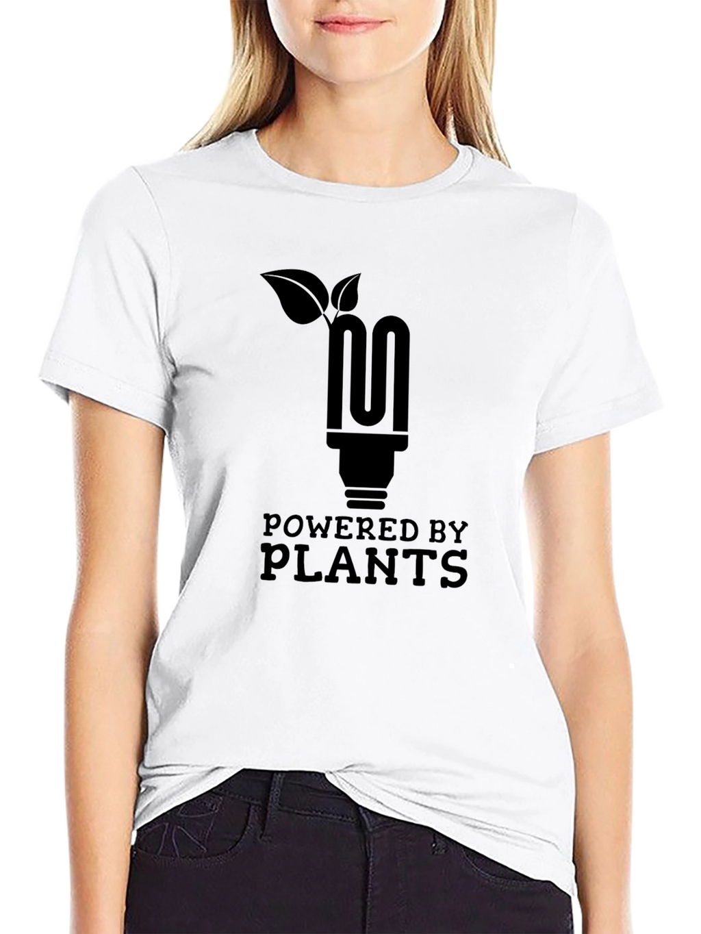 Powered by Plants T-Shirt - Black Eco-Friendly Tee