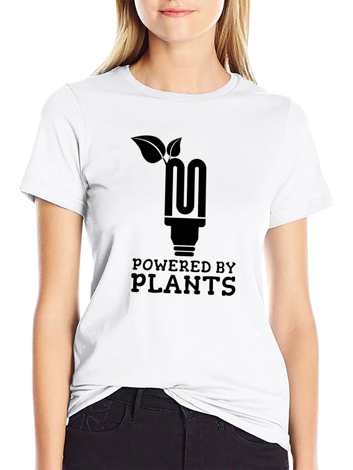 Powered by Plants T-Shirt - Black Eco-Friendly Tee