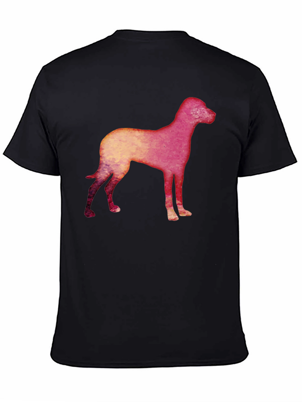 Dog Silhouette Graphic Black T-Shirt