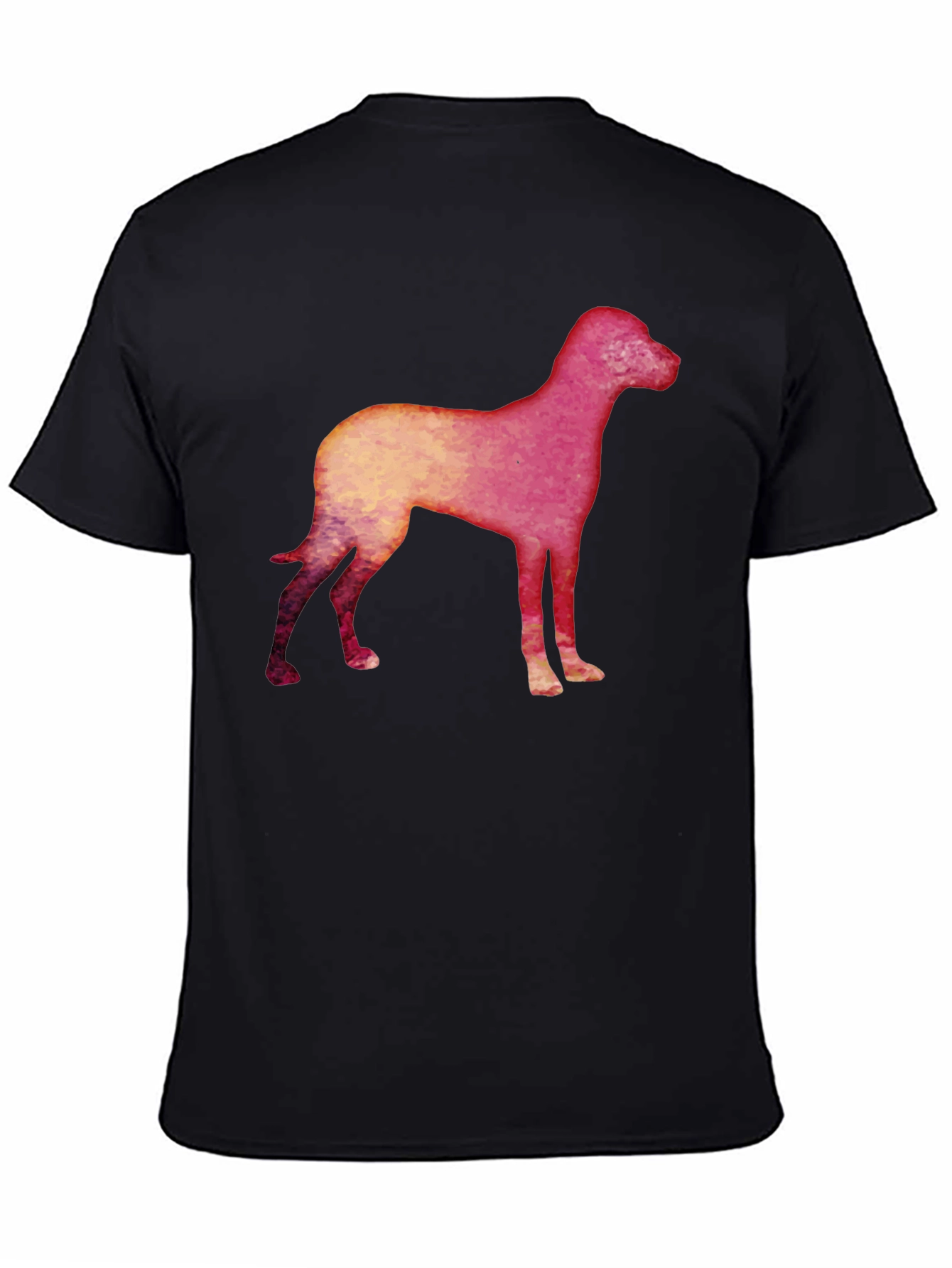 Dog Silhouette Graphic Black T-Shirt