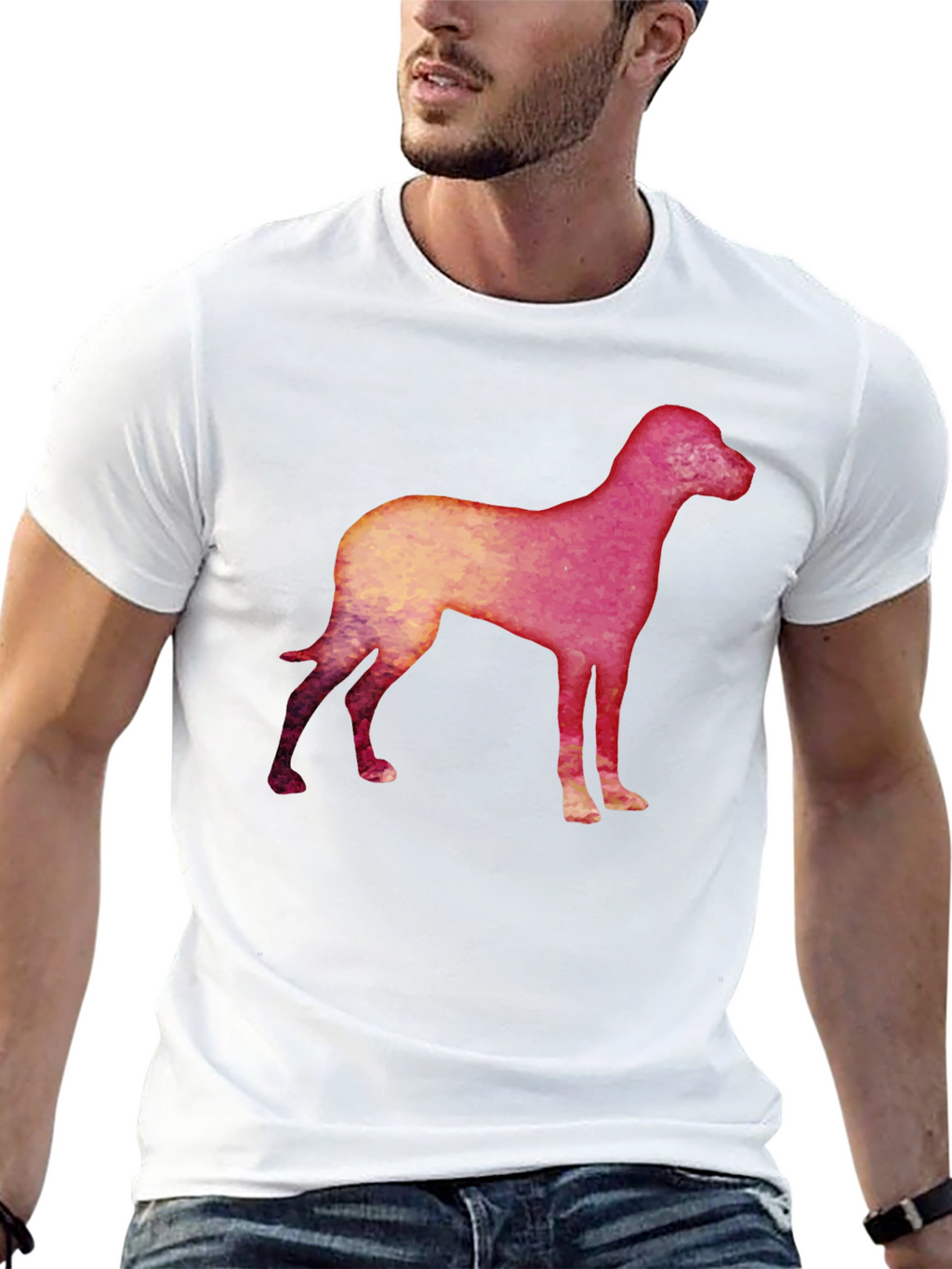 Dog Silhouette Graphic Black T-Shirt