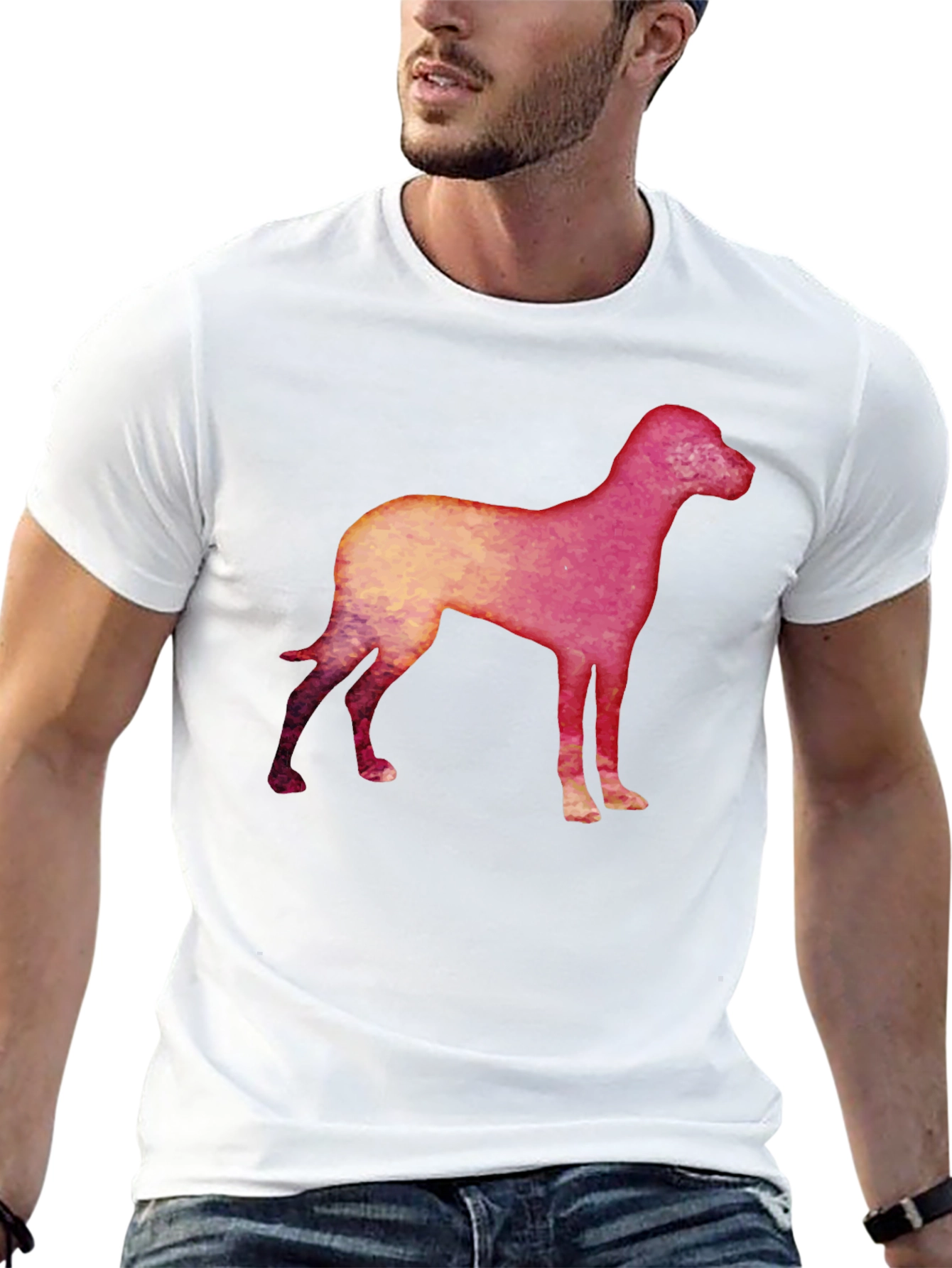 Dog Silhouette Graphic Black T-Shirt
