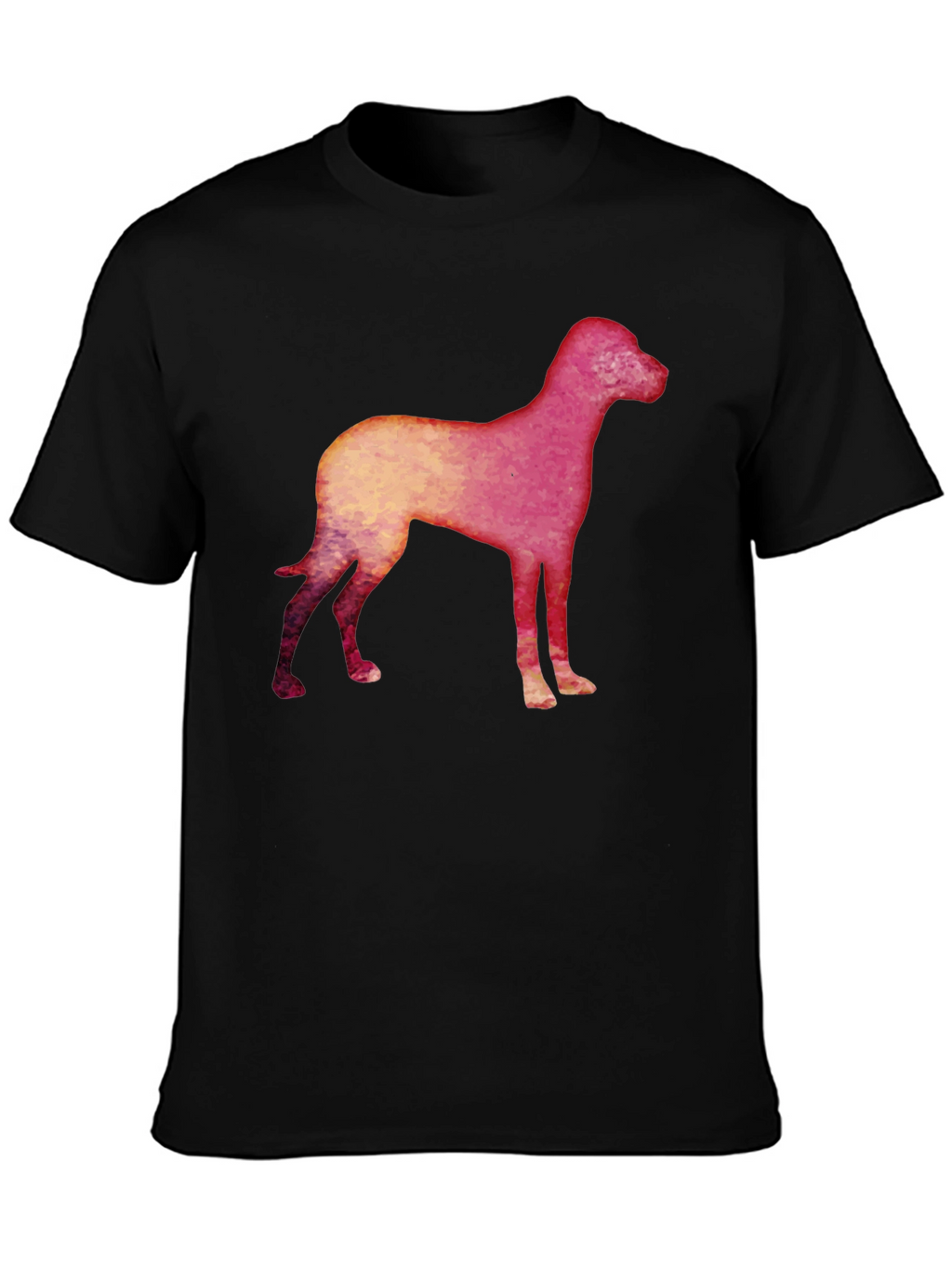Dog Silhouette Graphic Black T-Shirt