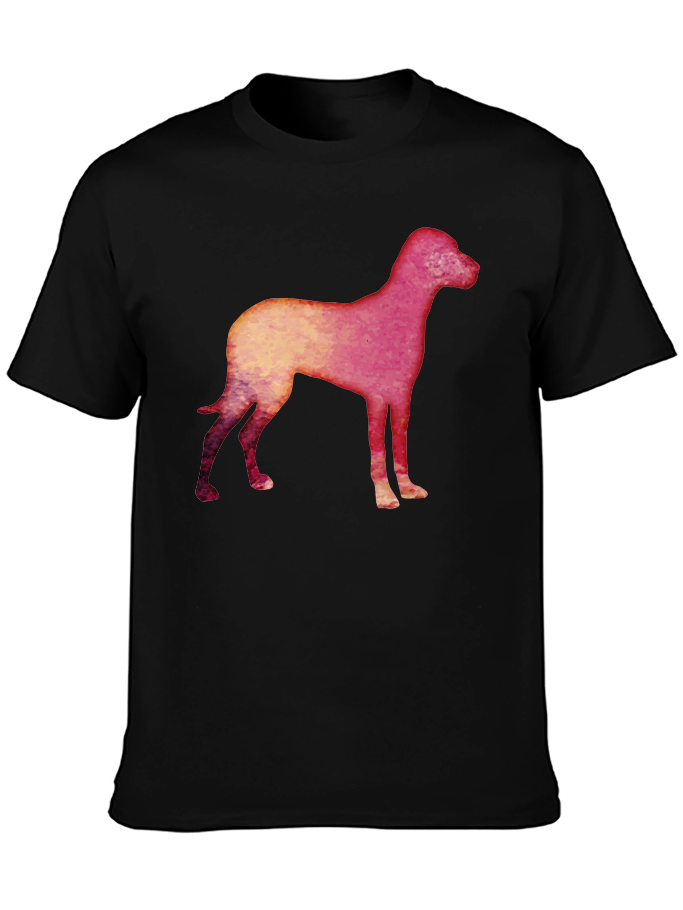 Dog Silhouette Graphic Black T-Shirt