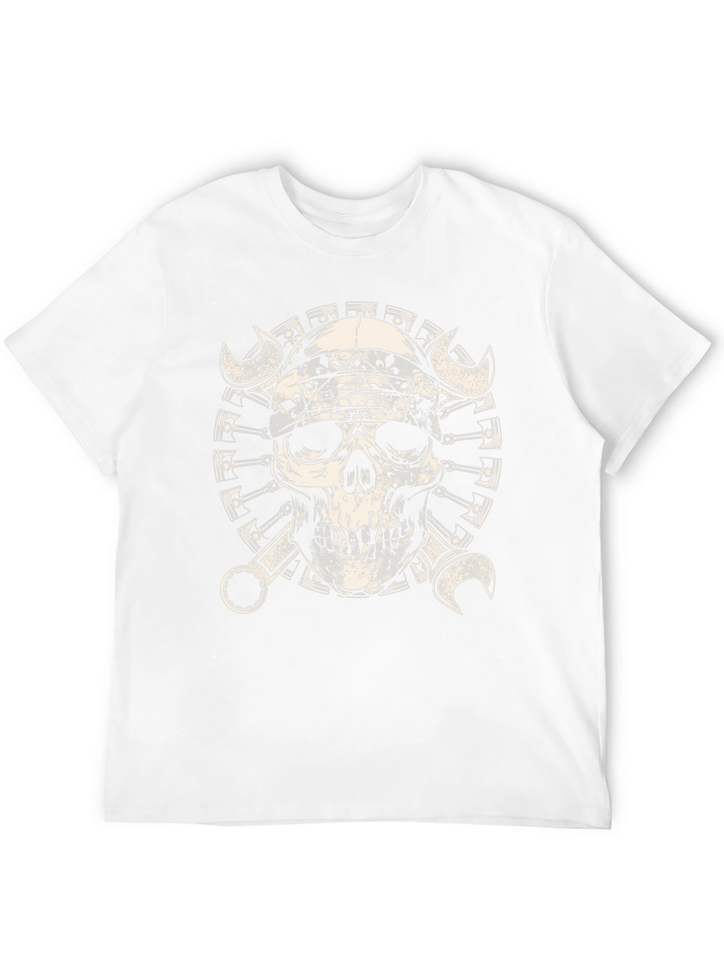 Skull & Wrench Graphic Tee - Mechanic Style