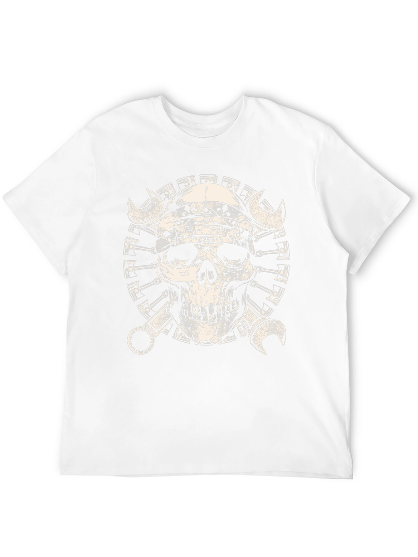 Skull & Wrench Graphic Tee - Mechanic Style