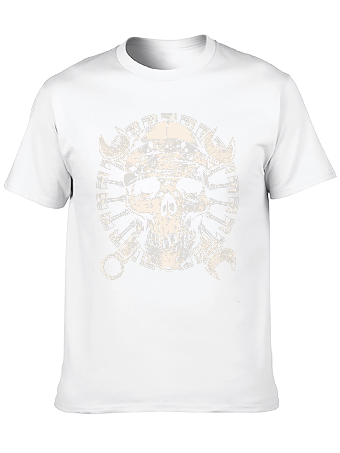 Skull & Wrench Graphic Tee - Mechanic Style