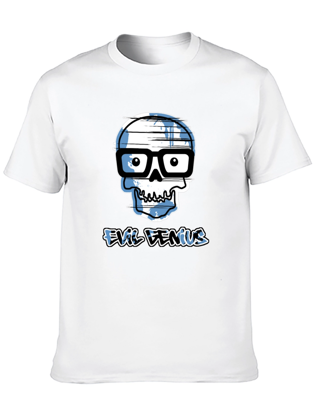 Evil Genius Graphic Tee - Geek Skull T-Shirt