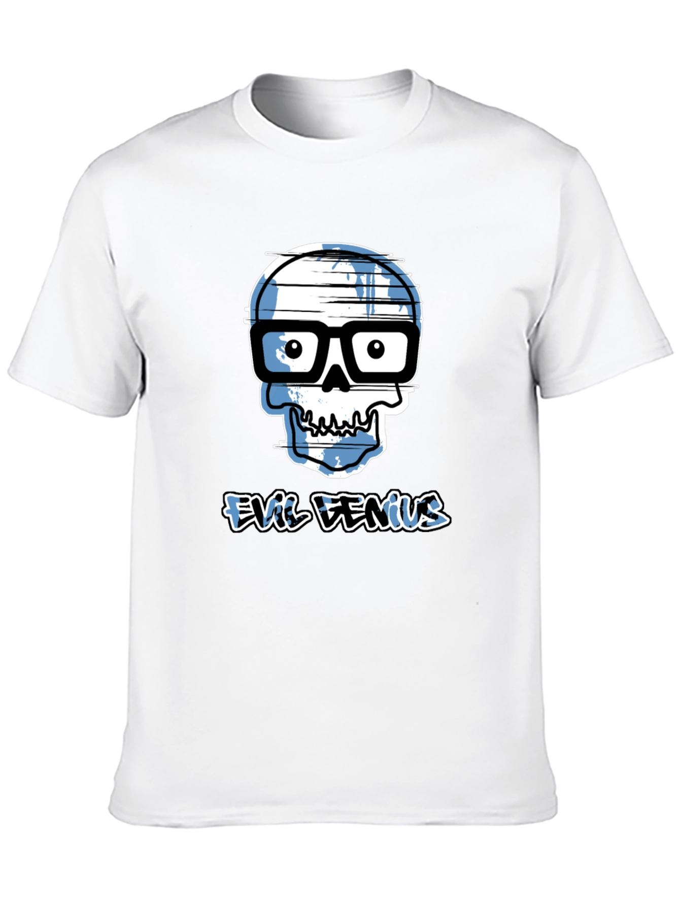 Evil Genius Graphic Tee - Geek Skull T-Shirt