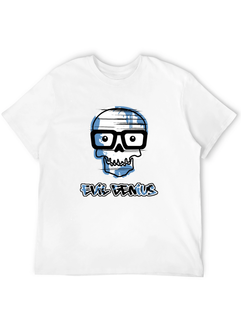 Evil Genius Graphic Tee - Geek Skull T-Shirt