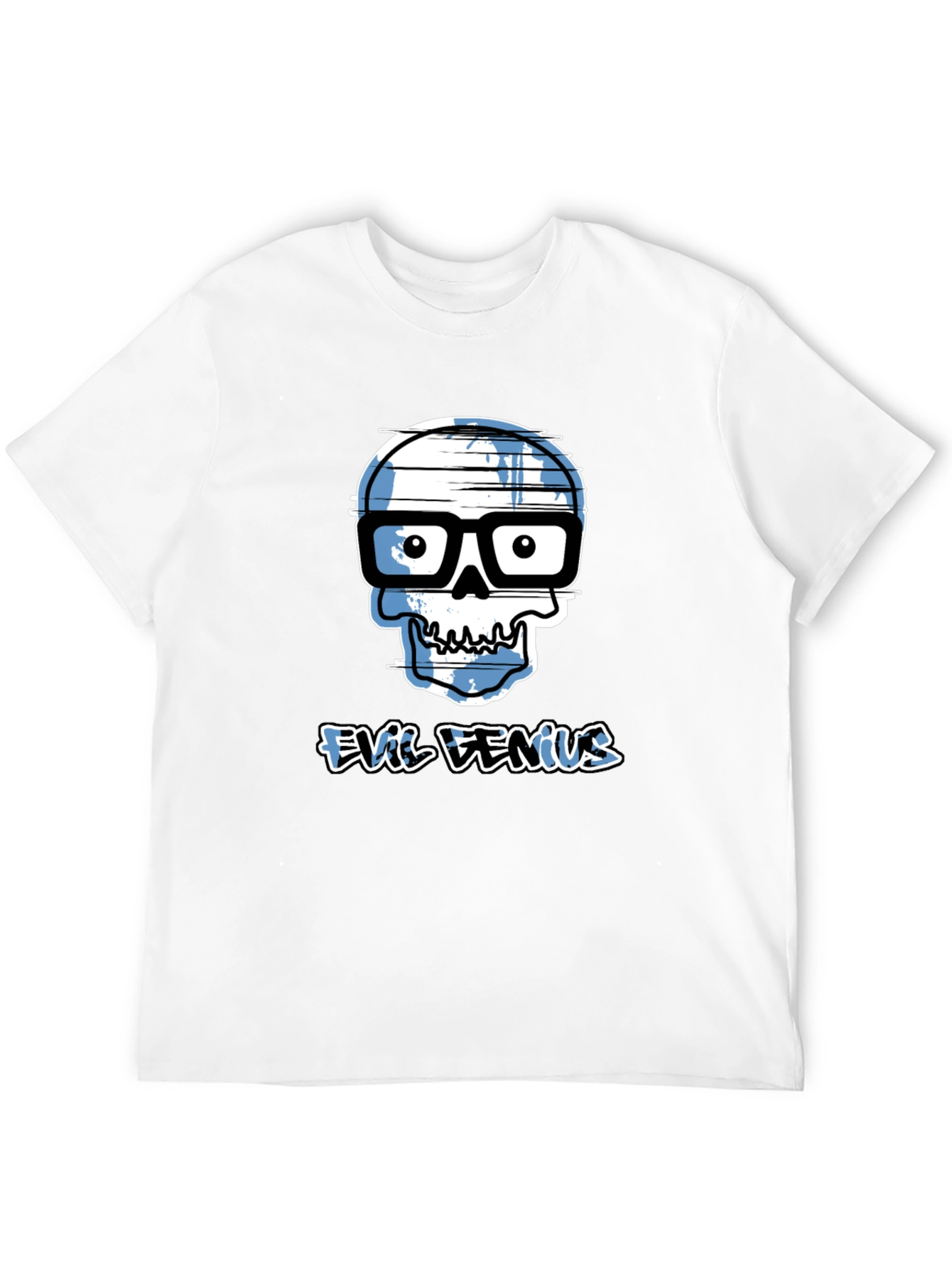 Evil Genius Graphic Tee - Geek Skull T-Shirt
