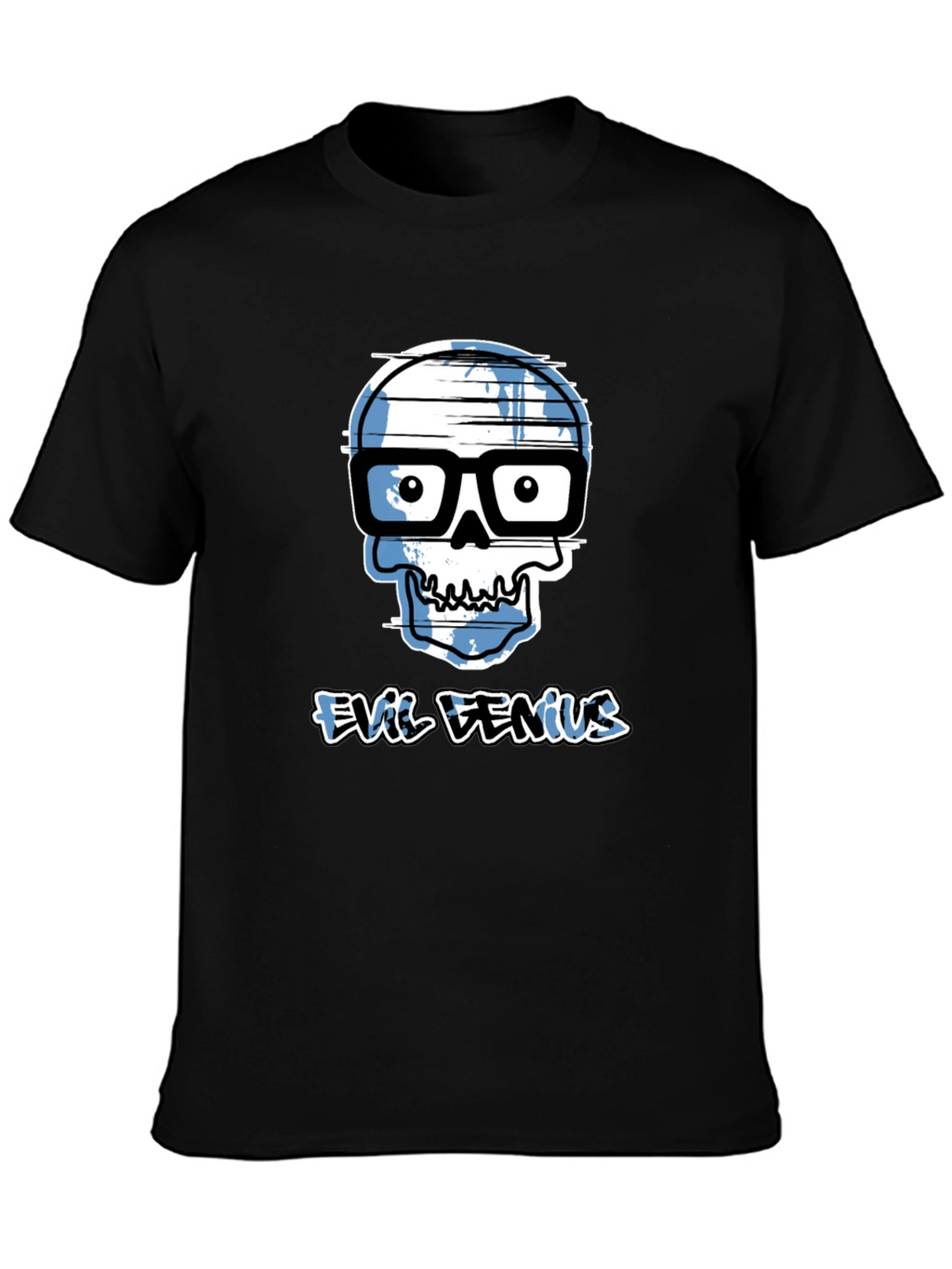 Evil Genius Graphic Tee - Geek Skull T-Shirt