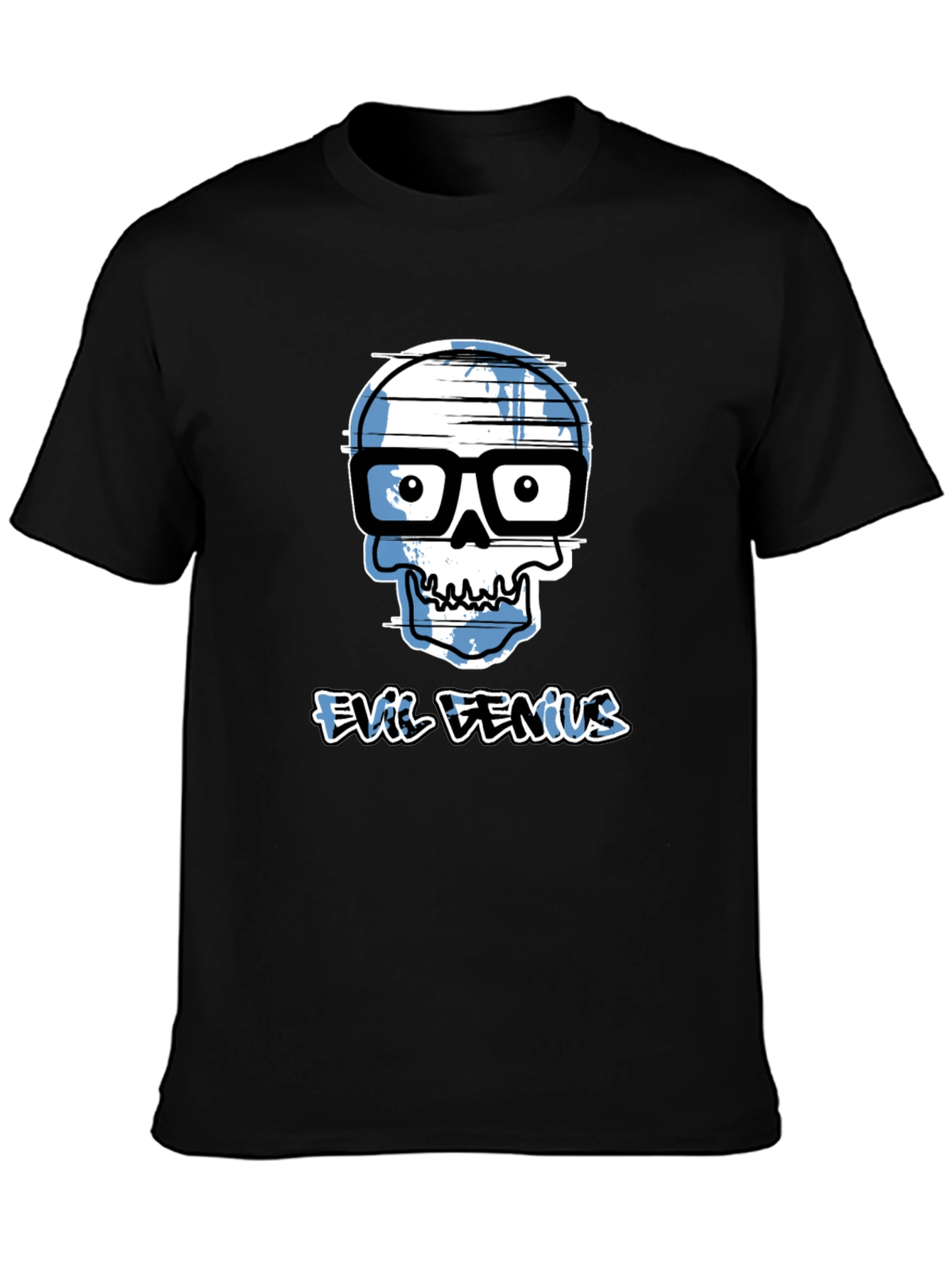 Evil Genius Graphic Tee - Geek Skull T-Shirt
