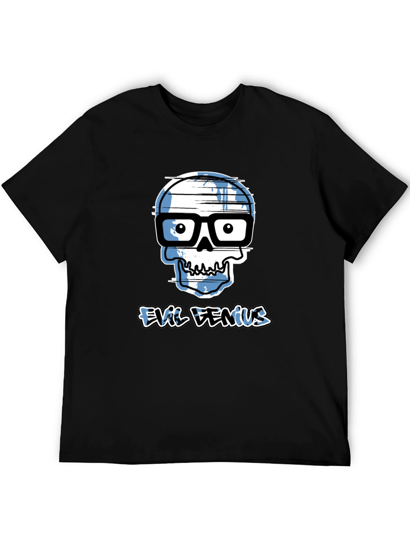 Evil Genius Graphic Tee - Geek Skull T-Shirt