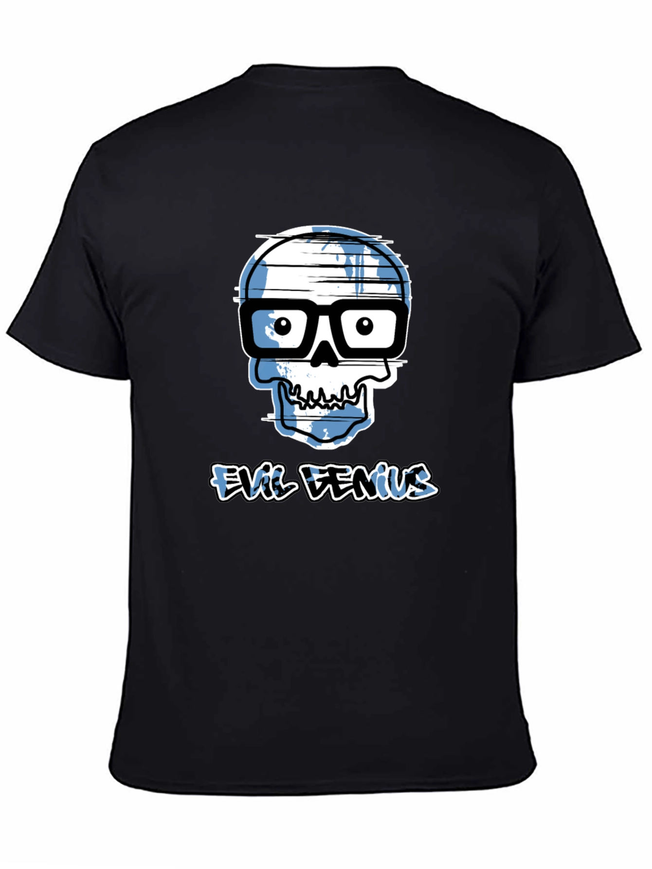 Evil Genius Graphic Tee - Geek Skull T-Shirt