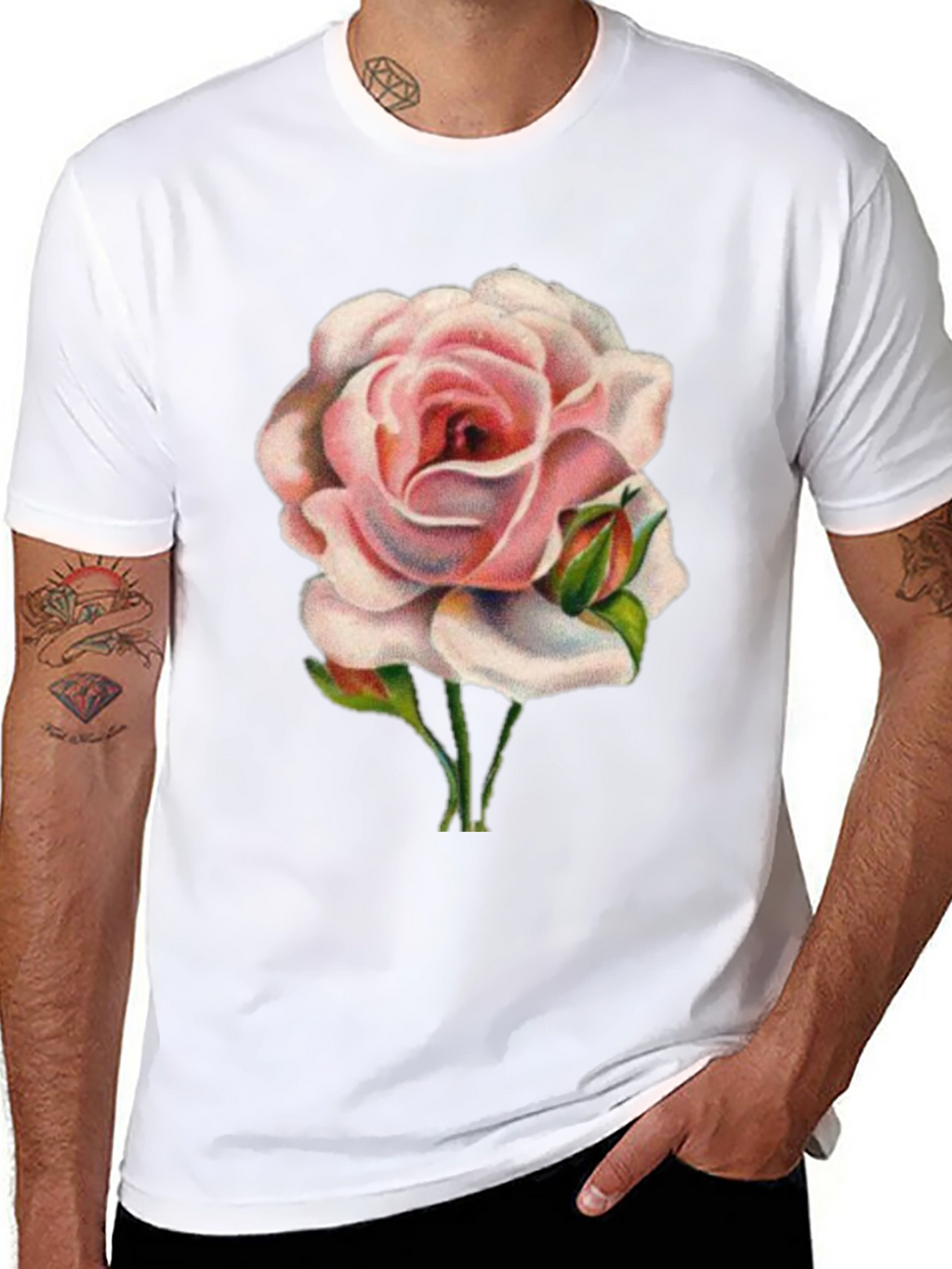 Pink Rose Graphic T-Shirt - Soft Cotton Tee