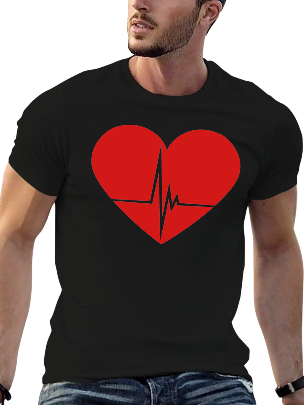 Heartbeat Graphic Tee - Black