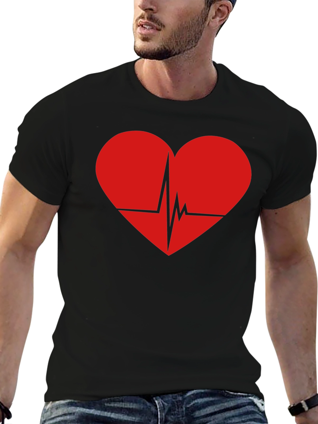 Heartbeat Graphic Tee - Black
