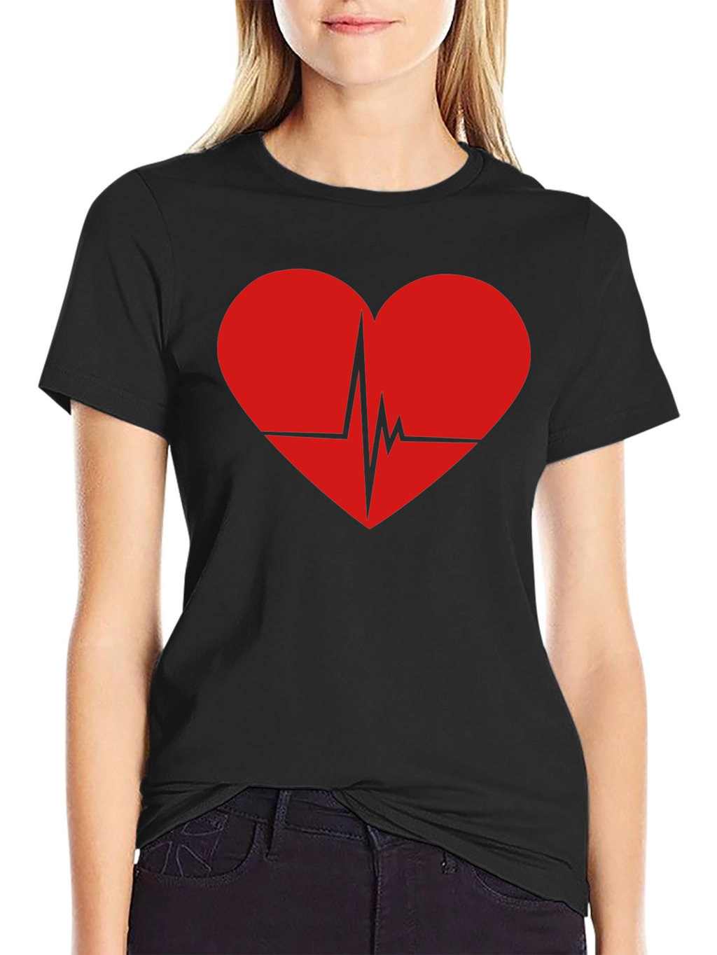 Heartbeat Graphic Tee - Black